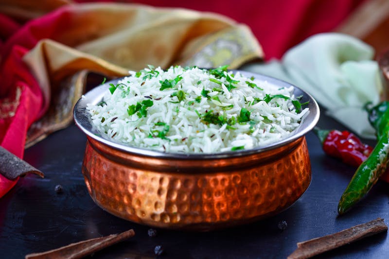 Seasoned cilantro lime rice side dish at Cafe Rio